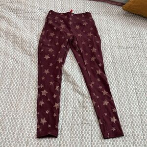 SPANX Kids Leggings with Star Design - Maroon